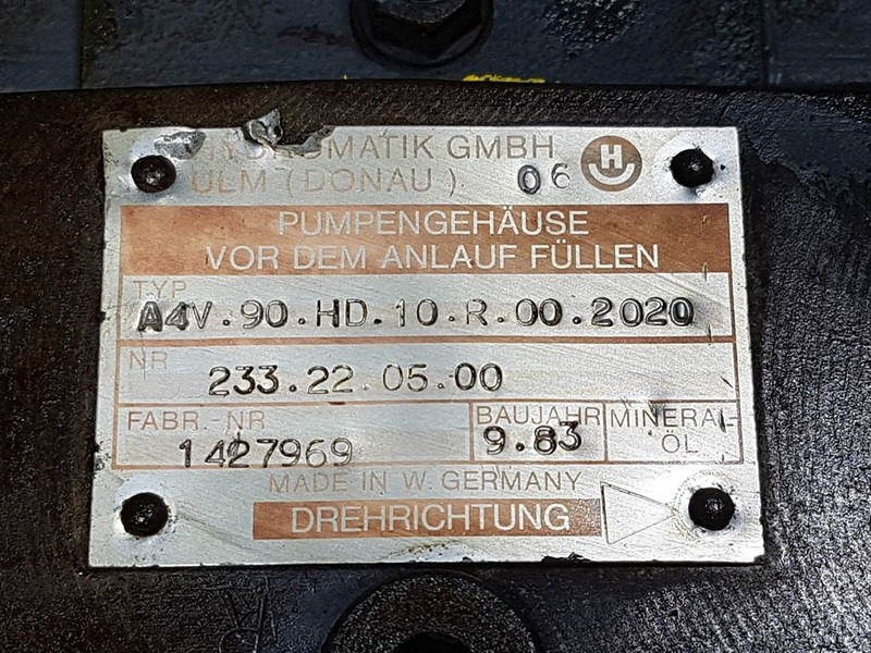Hydromatik A4V90HD1.0R002020-233.22.05.00-Drive pump/Fahrpump - أجهزة هيدروليكية - آلات الإنشاء: صورة 4 Hydromatik A4V90HD1.0R002020-233.22.05.00-Drive pump/Fahrpump - أجهزة هيدروليكية - آلات الإنشاء: صورة 4