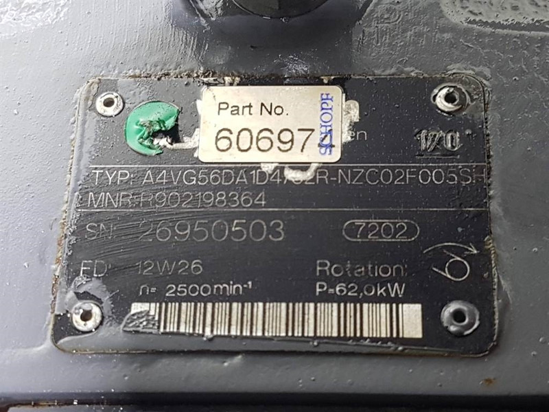 Rexroth A4VG56DA1D4/32R-R902198364-Drive pump/Fahrpumpe - أجهزة هيدروليكية: صورة 5 Rexroth A4VG56DA1D4/32R-R902198364-Drive pump/Fahrpumpe - أجهزة هيدروليكية: صورة 5