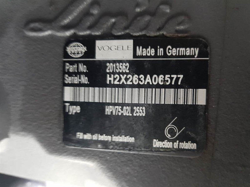 Vögele 2013562-Linde HPV75-02L 2553-Drive pump/Fahrpumpe - أجهزة هيدروليكية: صورة 3 Vögele 2013562-Linde HPV75-02L 2553-Drive pump/Fahrpumpe - أجهزة هيدروليكية: صورة 3