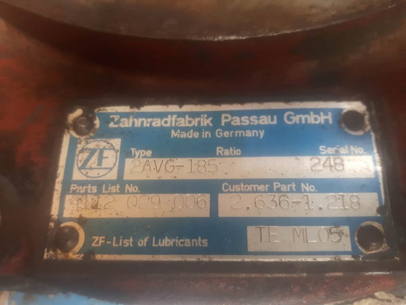 ZF 2AVG-185 - Ahlmann AL 95 - Transmission/Getriebe - علبة التروس و قطع الغيار - آلات الإنشاء: صورة 2 ZF 2AVG-185 - Ahlmann AL 95 - Transmission/Getriebe - علبة التروس و قطع الغيار - آلات الإنشاء: صورة 2