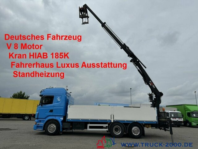 Scania R 560 V8 Kran HIAB 185K hebt bei 11m = 1.500kg - شاحنات مسطحة, شاحنة كرين: صورة 1 Scania R 560 V8 Kran HIAB 185K hebt bei 11m = 1.500kg - شاحنات مسطحة, شاحنة كرين: صورة 1