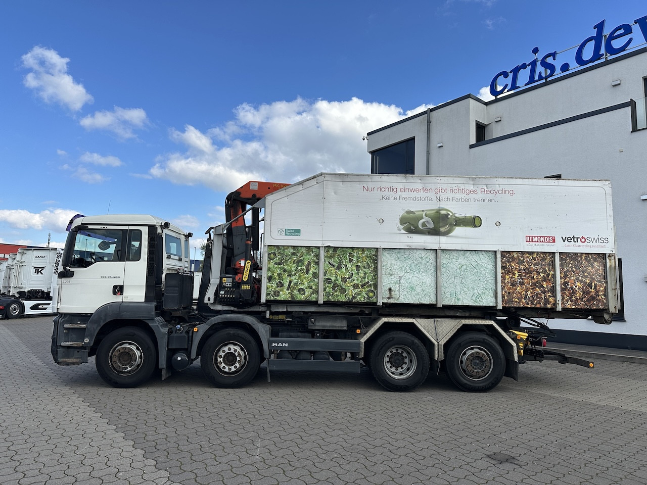 MAN TGS 35.400 8x2  Intarder   PK 16502 Glasmulde - شاحنة برافعة خطافية, شاحنة كرين: صورة 5 MAN TGS 35.400 8x2  Intarder   PK 16502 Glasmulde - شاحنة برافعة خطافية, شاحنة كرين: صورة 5