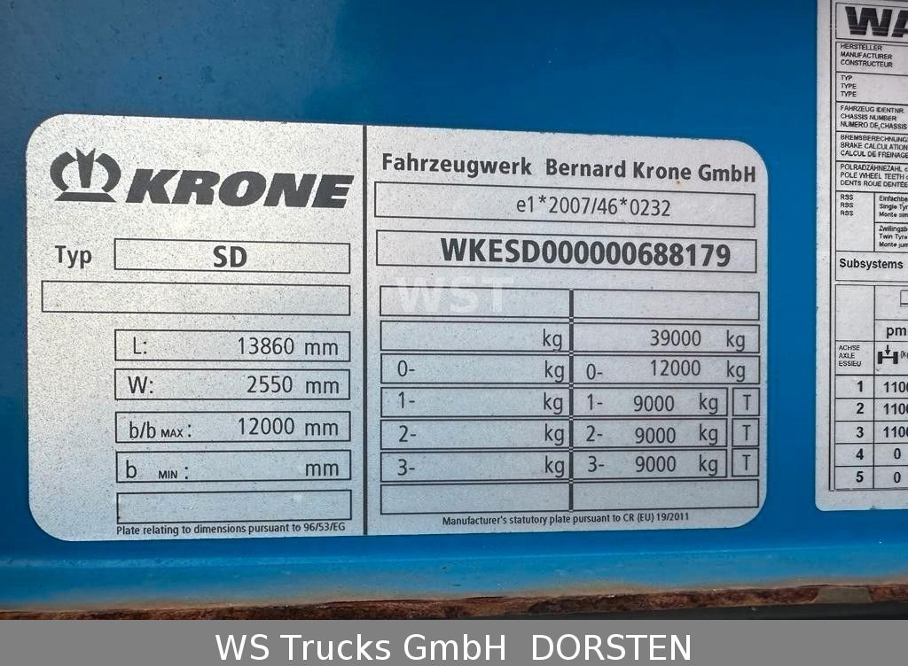 Krone SD 27 Planauflieger Coil Edscha | ABS, EBS, XL - نصف مقطورة بستائر جانبية: صورة 4 Krone SD 27 Planauflieger Coil Edscha | ABS, EBS, XL - نصف مقطورة بستائر جانبية: صورة 4