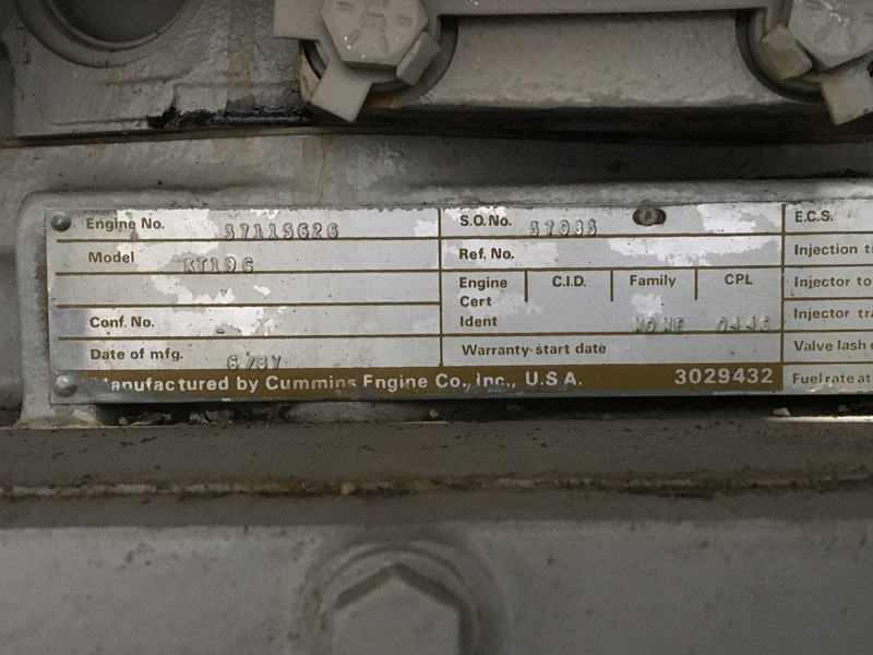 مجموعة المولد Cummins KT19G GENERATOR 275KVA USED: صورة 7 مجموعة المولد Cummins KT19G GENERATOR 275KVA USED: صورة 7
