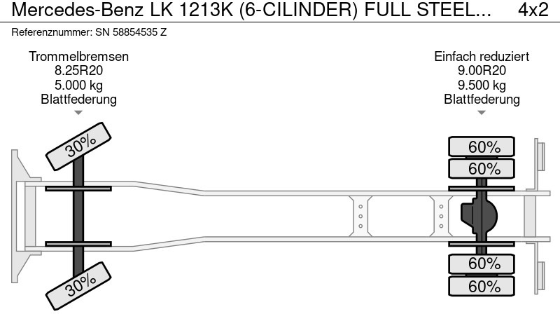 شاحنات مسطحة Mercedes-Benz LK 1213K (6-CILINDER) FULL STEEL CHASSIS WITH OPEN BOX (MANUAL GEARBOX / FULL STEEL SUSPENSION): صورة 12 شاحنات مسطحة Mercedes-Benz LK 1213K (6-CILINDER) FULL STEEL CHASSIS WITH OPEN BOX (MANUAL GEARBOX / FULL STEEL SUSPENSION): صورة 12