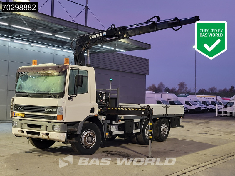 DAF 75CF.250 CF 6X2 HIAB 190W3 Crane Kran Remote Rotator Steering Axle Automatic Euro 3 - شاحنات مسطحة, شاحنة كرين: صورة 1 DAF 75CF.250 CF 6X2 HIAB 190W3 Crane Kran Remote Rotator Steering Axle Automatic Euro 3 - شاحنات مسطحة, شاحنة كرين: صورة 1