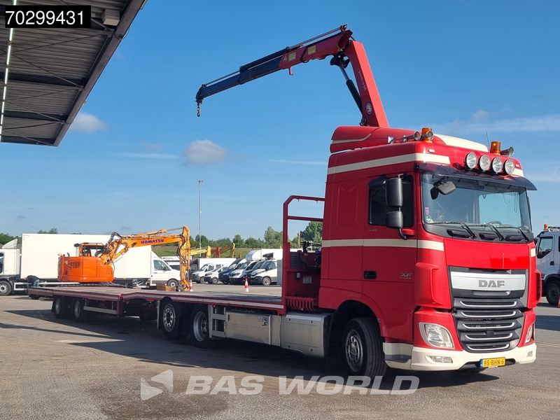 DAF XF 440 6X2 NL-combi Transporter HMF 900-K2 Kran Winch Lift-Lenkachse Euro 6 - شاحنات مسطحة, شاحنة كرين: صورة 3 DAF XF 440 6X2 NL-combi Transporter HMF 900-K2 Kran Winch Lift-Lenkachse Euro 6 - شاحنات مسطحة, شاحنة كرين: صورة 3