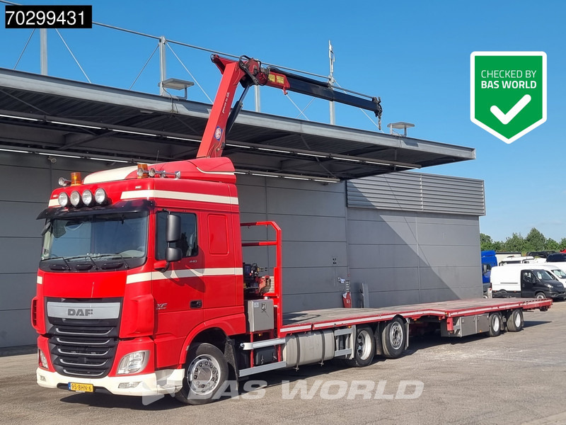 DAF XF 440 6X2 NL-combi Transporter HMF 900-K2 Kran Winch Lift-Lenkachse Euro 6 - شاحنات مسطحة, شاحنة كرين: صورة 1 DAF XF 440 6X2 NL-combi Transporter HMF 900-K2 Kran Winch Lift-Lenkachse Euro 6 - شاحنات مسطحة, شاحنة كرين: صورة 1