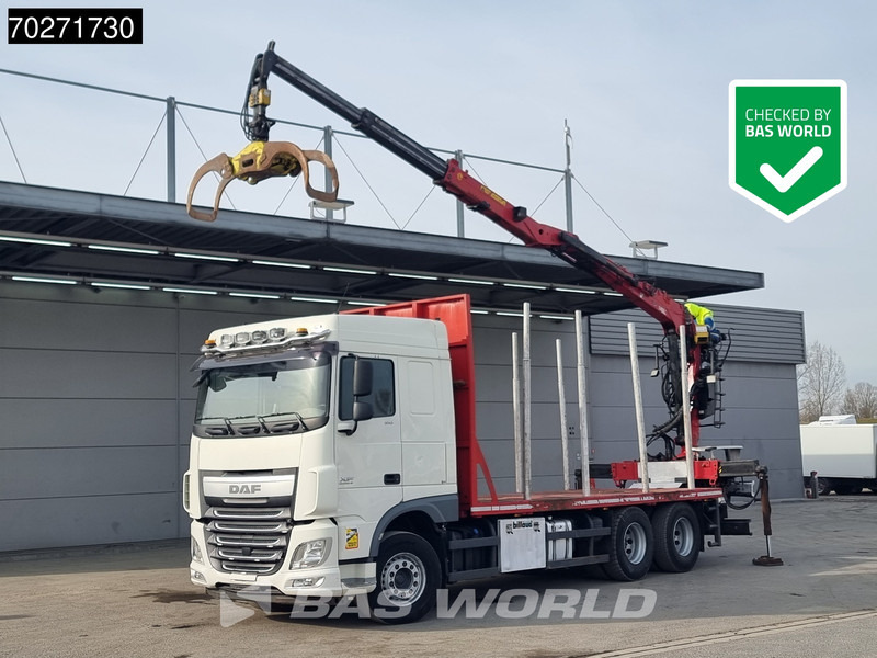 DAF XF 510 6X4 Jonsered Z-Crane SC ACC Retarder Euro 6 - شاحنة قطع الأشجار, شاحنة كرين: صورة 1 DAF XF 510 6X4 Jonsered Z-Crane SC ACC Retarder Euro 6 - شاحنة قطع الأشجار, شاحنة كرين: صورة 1