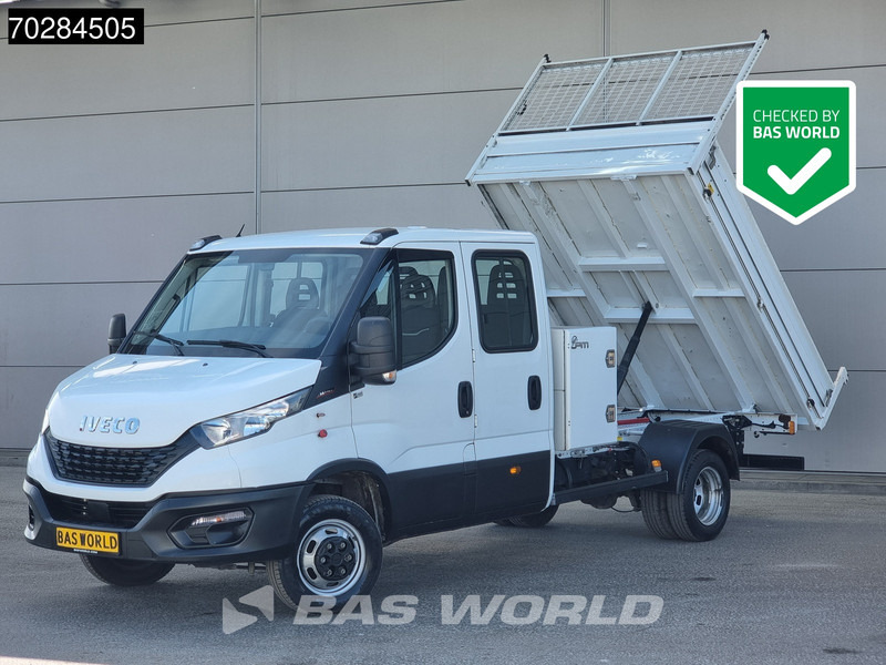 Iveco Daily 35C16 3.0L Kipper met Kist Dubbel Cabine Dubbellucht 3,5t Trekhaak Airco Cruise Euro6 Kieper Tipper Benne A/C Double cabin Towba - شاحنة توصيل مفتوحة: صورة 1 Iveco Daily 35C16 3.0L Kipper met Kist Dubbel Cabine Dubbellucht 3,5t Trekhaak Airco Cruise Euro6 Kieper Tipper Benne A/C Double cabin Towba - شاحنة توصيل مفتوحة: صورة 1