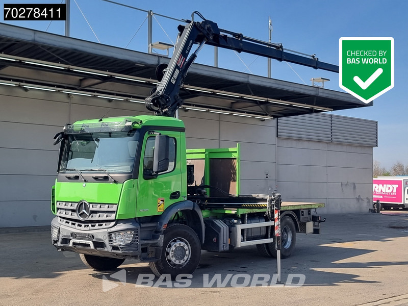 Mercedes-Benz Arocs 1830 4X2 Hiab 122 ES-3 HIPRO Kran Crane Big-Axle Euro 6 - شاحنات مسطحة, شاحنة كرين: صورة 1 Mercedes-Benz Arocs 1830 4X2 Hiab 122 ES-3 HIPRO Kran Crane Big-Axle Euro 6 - شاحنات مسطحة, شاحنة كرين: صورة 1
