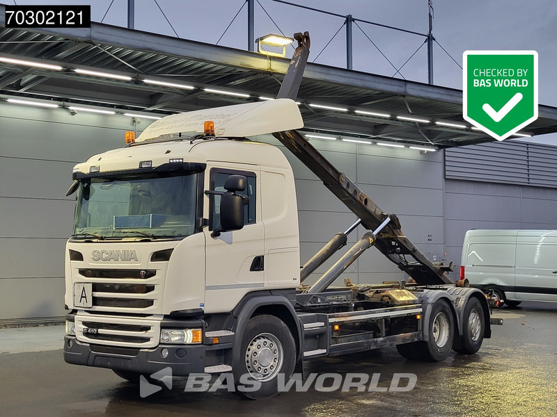 Scania G410 6X2 20tons Meiller containersystem Lift+steering Axle Retarder Euro 6 - شاحنة برافعة خطافية: صورة 1 Scania G410 6X2 20tons Meiller containersystem Lift+steering Axle Retarder Euro 6 - شاحنة برافعة خطافية: صورة 1