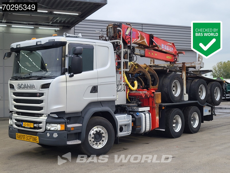 Scania R580 R 6X4 NL-Truck Diebolt D28.81 Kran Crane Holztransport + Dolly Retarder Euro 6 - شاحنة قطع الأشجار, شاحنة كرين: صورة 1 Scania R580 R 6X4 NL-Truck Diebolt D28.81 Kran Crane Holztransport + Dolly Retarder Euro 6 - شاحنة قطع الأشجار, شاحنة كرين: صورة 1