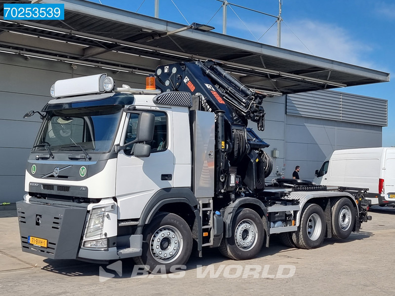 ناقلة حاويات/ شاحنة حاويات, شاحنة كرين Volvo FM 420 8X2 Repaired Damage Hiab X-Hipro 1058E-6 Kran Crane Lift-Lenkachse: صورة 10