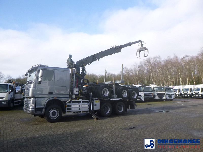 DAF XF 105.510 6x4 + Loglift F281S83 crane / timber truck + dolly - شاحنة قطع الأشجار, شاحنة كرين: صورة 3 DAF XF 105.510 6x4 + Loglift F281S83 crane / timber truck + dolly - شاحنة قطع الأشجار, شاحنة كرين: صورة 3