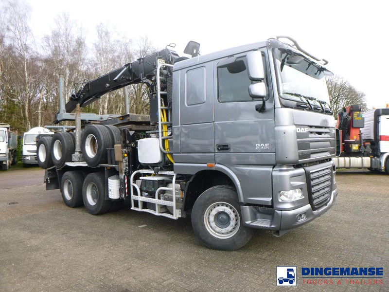 DAF XF 105.510 6x4 + Loglift F281S83 crane / timber truck + dolly - شاحنة كرين: صورة 2 DAF XF 105.510 6x4 + Loglift F281S83 crane / timber truck + dolly - شاحنة كرين: صورة 2