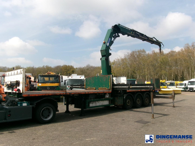 Massey Platform trailer + HMF 4720 K3 crane - نصف مقطورة مسطحة: صورة 1 Massey Platform trailer + HMF 4720 K3 crane - نصف مقطورة مسطحة: صورة 1
