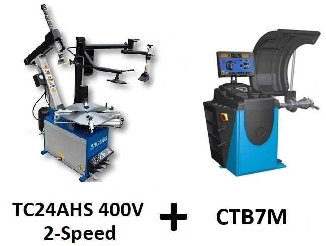 TC24AHS 400V 2-Speed Heavy duty tyre changer + CTB7M wheel balancing machine - معدات الورشة: صورة 1 TC24AHS 400V 2-Speed Heavy duty tyre changer + CTB7M wheel balancing machine - معدات الورشة: صورة 1