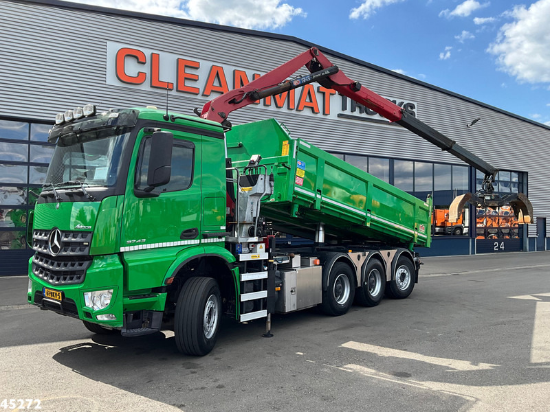 Mercedes-Benz Arocs 3743 8x4 Euro 6 HMF 19 Tonmeter Elektrisch/Hydraulisch aangedreven Z-kraan - شاحنة قلاب, شاحنة كرين: صورة 1 Mercedes-Benz Arocs 3743 8x4 Euro 6 HMF 19 Tonmeter Elektrisch/Hydraulisch aangedreven Z-kraan - شاحنة قلاب, شاحنة كرين: صورة 1