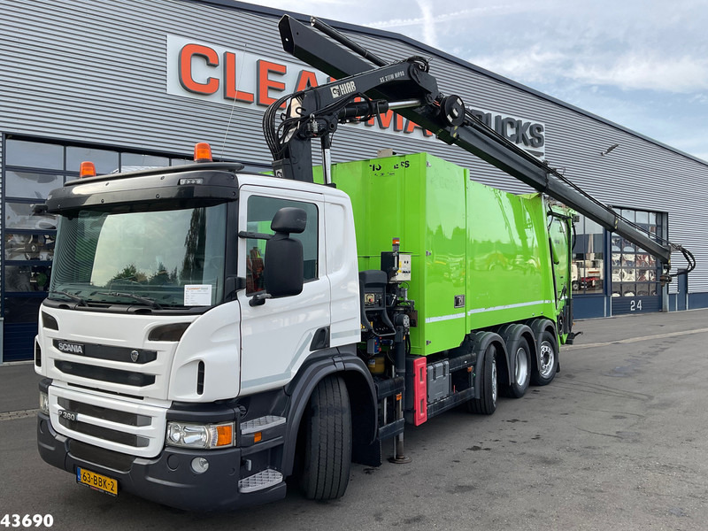 Scania P 360 Faun 18m³ + Hiab crane + Underground Container Washing Installation - شاحنة قمامة: صورة 1 Scania P 360 Faun 18m³ + Hiab crane + Underground Container Washing Installation - شاحنة قمامة: صورة 1
