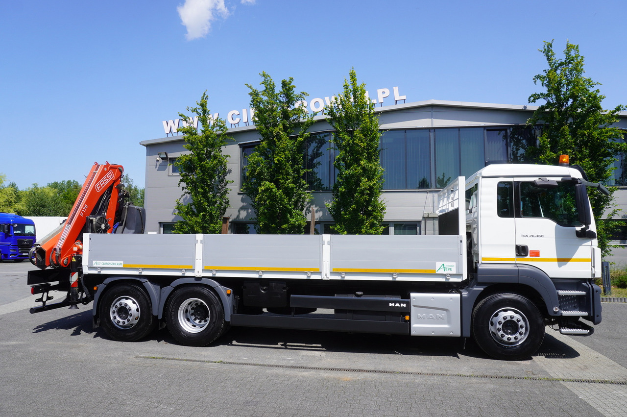 MAN TGS 26.360 Flatbed / Fassi F175 7.7 T / steered 3rd axle - شاحنات مسطحة, شاحنة كرين: صورة 3 MAN TGS 26.360 Flatbed / Fassi F175 7.7 T / steered 3rd axle - شاحنات مسطحة, شاحنة كرين: صورة 3