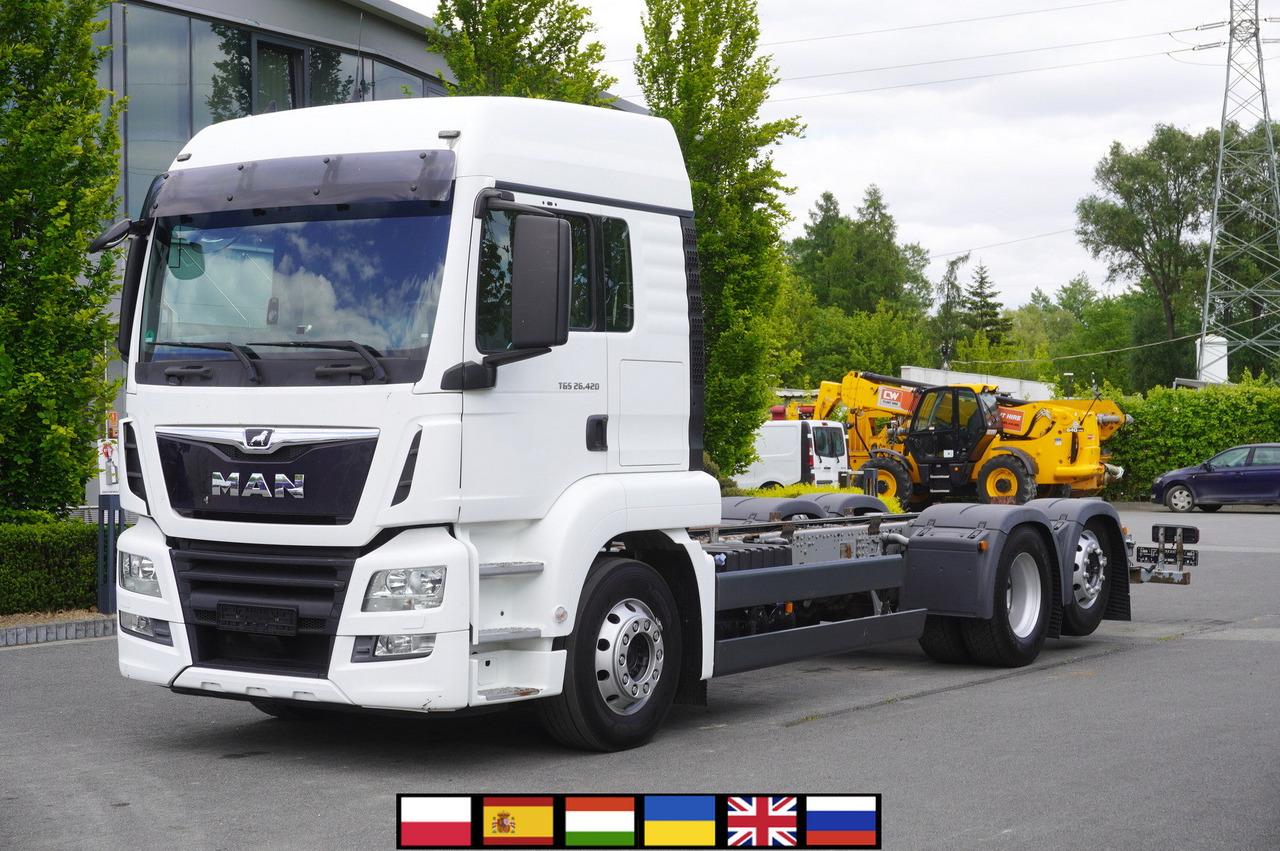 MAN TGS 26.420 / 7.5 m chassis / 14.5 t load cap. / Sleeping cab - شاحنة بهيكل معدني للمقصورة: صورة 1 MAN TGS 26.420 / 7.5 m chassis / 14.5 t load cap. / Sleeping cab - شاحنة بهيكل معدني للمقصورة: صورة 1