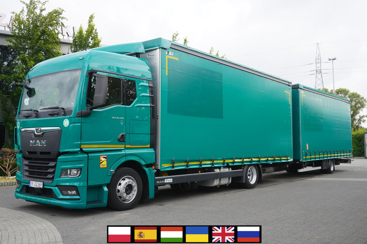 MAN TGX 18.470 / Trailer 19 EPAL / Curtainsider 19 EPAL / 2022 / Retarder / 15 units - شاحنة ذات ستائر جانبية: صورة 1 MAN TGX 18.470 / Trailer 19 EPAL / Curtainsider 19 EPAL / 2022 / Retarder / 15 units - شاحنة ذات ستائر جانبية: صورة 1