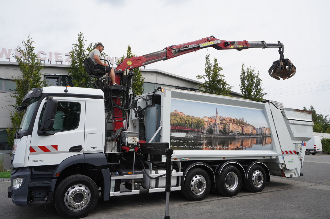 MERCEDES-BENZ Antos 3240 8x2 / Tajfun 5T crane / Farid Industries garbage truck/ 3 steered axles - شاحنة قمامة: صورة 1 MERCEDES-BENZ Antos 3240 8x2 / Tajfun 5T crane / Farid Industries garbage truck/ 3 steered axles - شاحنة قمامة: صورة 1