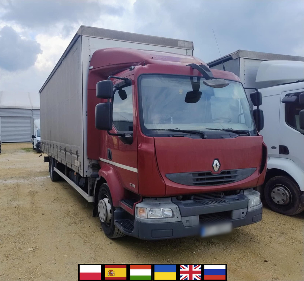 RENAULT Midlum 300 / Curtain 18 EPAL / Sleeping cab - شاحنة ذات ستائر جانبية: صورة 1 RENAULT Midlum 300 / Curtain 18 EPAL / Sleeping cab - شاحنة ذات ستائر جانبية: صورة 1