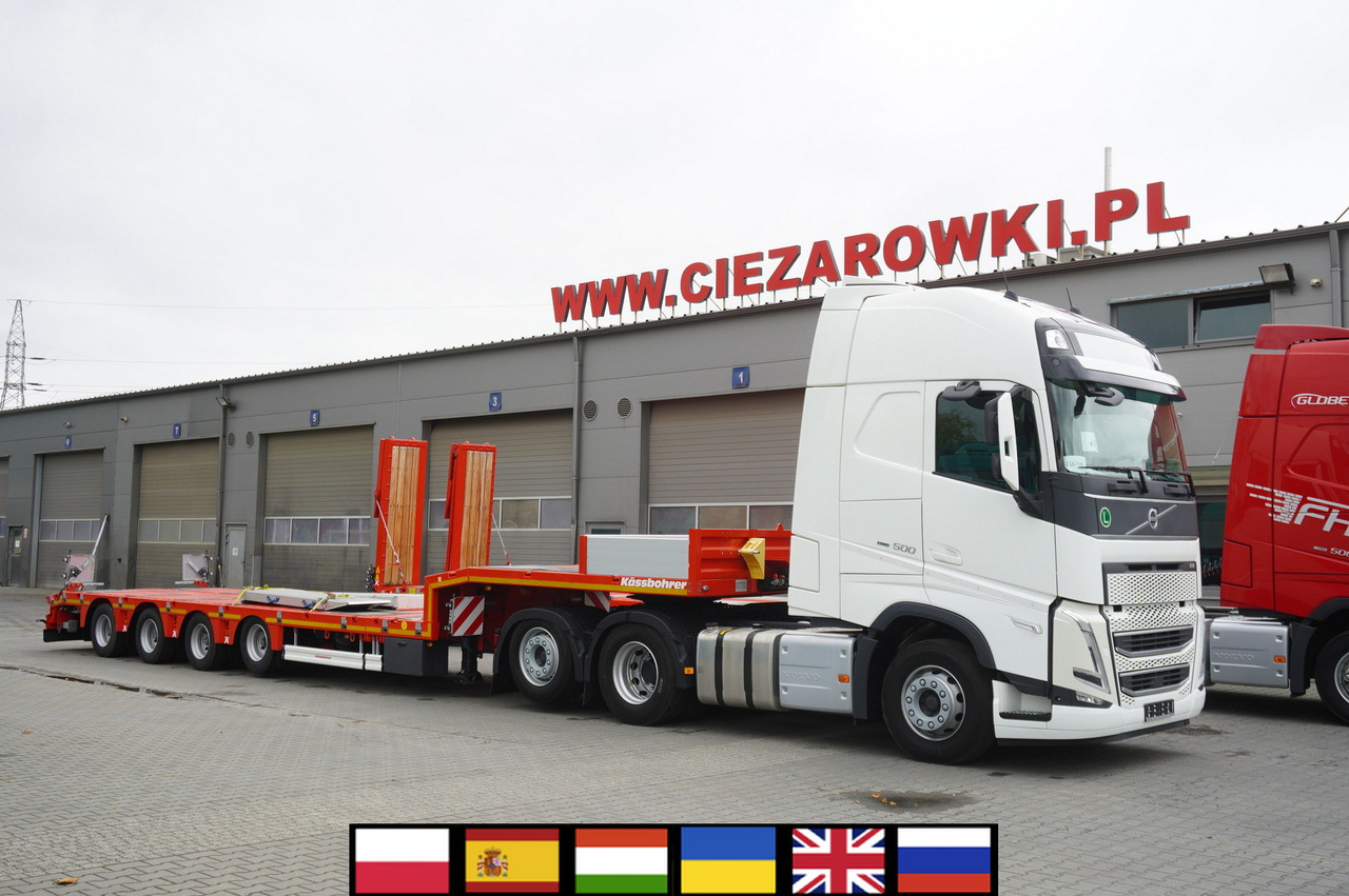 VOLVO FH 500 6 × 2 Globetrotter XL / 2023 / 114 thousand km / Brand-new low-loader Kässbohrer LB3E semi-trailer - شاحنة نقل سيارات شاحنة: صورة 1 VOLVO FH 500 6 × 2 Globetrotter XL / 2023 / 114 thousand km / Brand-new low-loader Kässbohrer LB3E semi-trailer - شاحنة نقل سيارات شاحنة: صورة 1