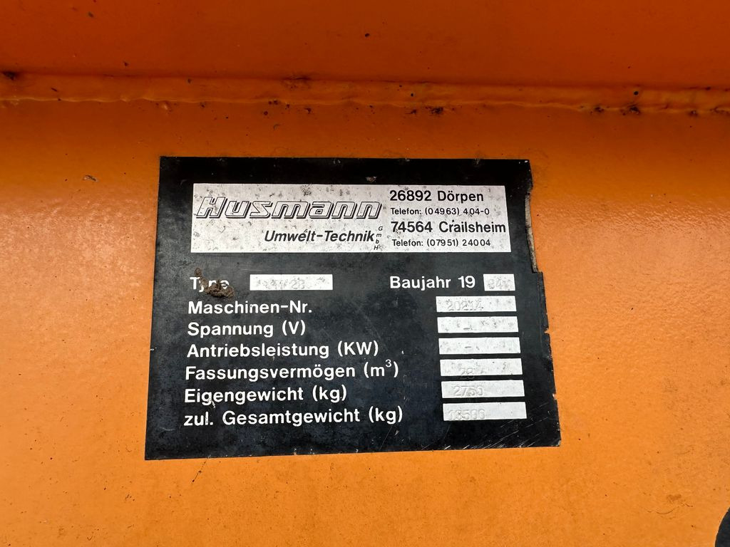 هيكل شاحنة القمامة Husmann -Presscontainer /Müllpresse: صورة 8