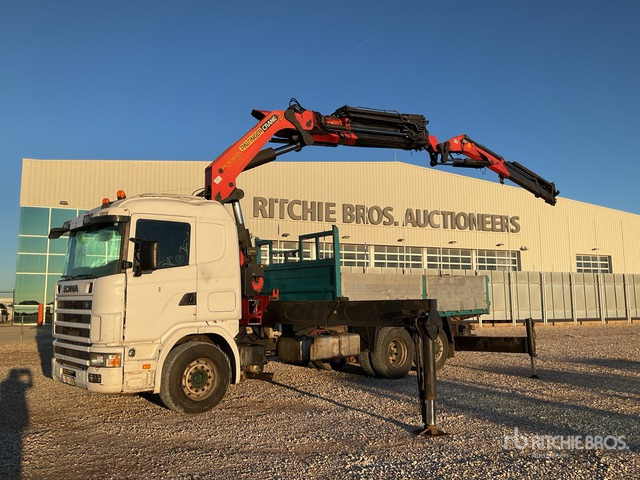 2003 Scania R124L 2007 Palfinger PK60002 19000 kg ... Flatbed Truck with Crane - شاحنات مسطحة, شاحنة كرين: صورة 1 2003 Scania R124L 2007 Palfinger PK60002 19000 kg ... Flatbed Truck with Crane - شاحنات مسطحة, شاحنة كرين: صورة 1