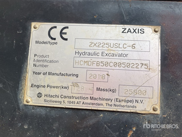 2018 Hitachi ZX225USLC-6 Tracked Excavator - حفار زاحف: صورة 2 2018 Hitachi ZX225USLC-6 Tracked Excavator - حفار زاحف: صورة 2