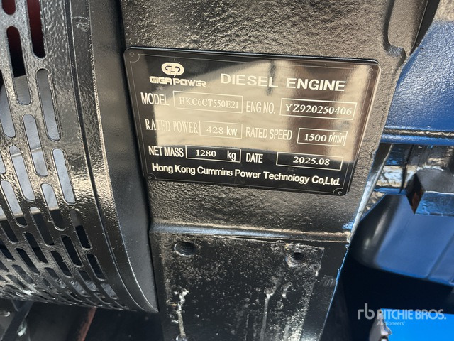 مجموعة المولد 2025 Giga Power LT-W400GF 500 kVA Skid-Mounted (Unused) Generator Set: صورة 6