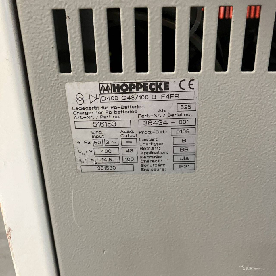 Hoppecke 400V/3PH/50Hz - قطع الغيار - معدات المناولة: صورة 4 Hoppecke 400V/3PH/50Hz - قطع الغيار - معدات المناولة: صورة 4