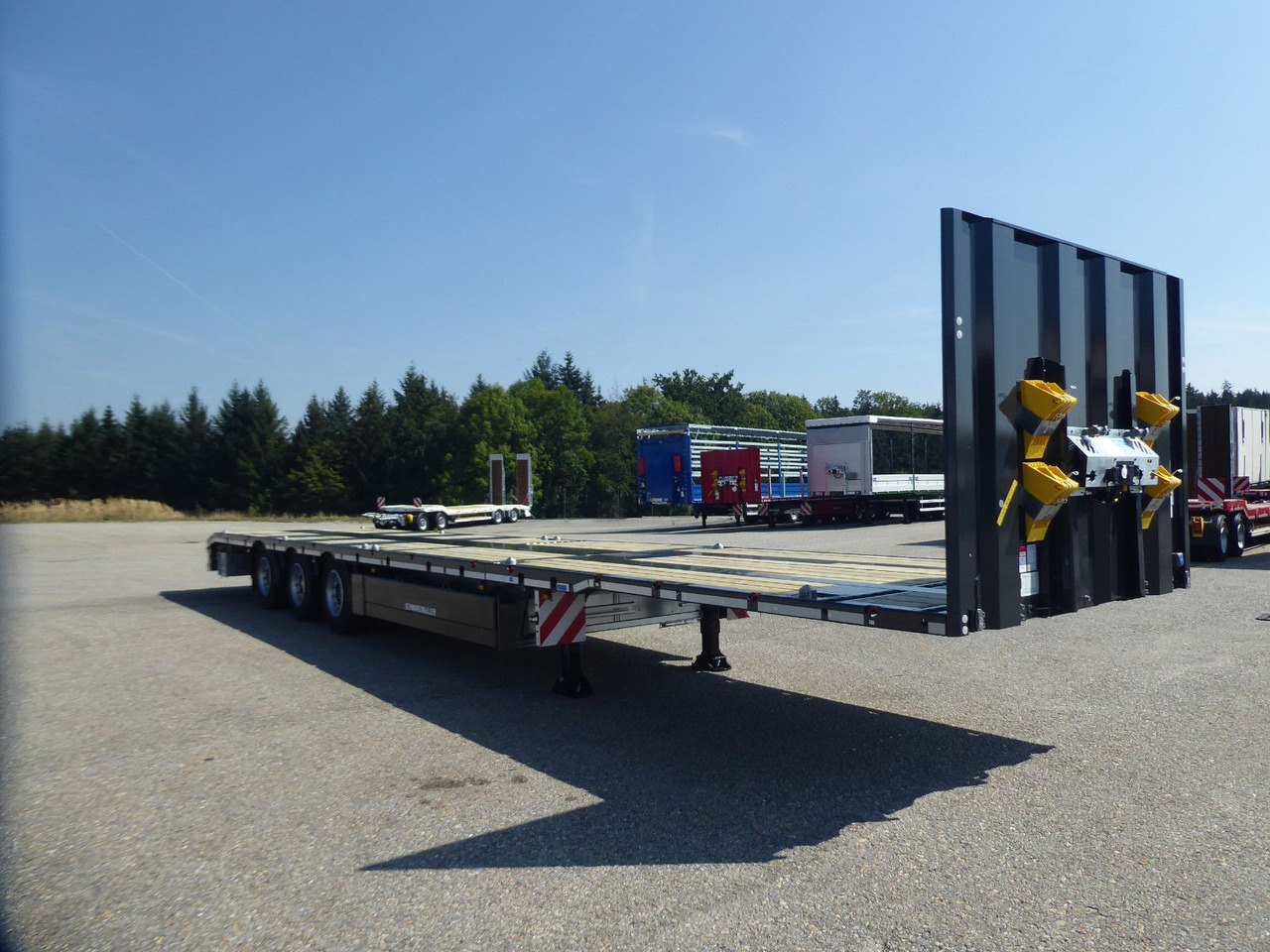 نصف مقطورة مسطحة Schwarzmüller 3Achs Tele Rampen TwistLock40+2x20"SAF Lenk+Lift: صورة 8