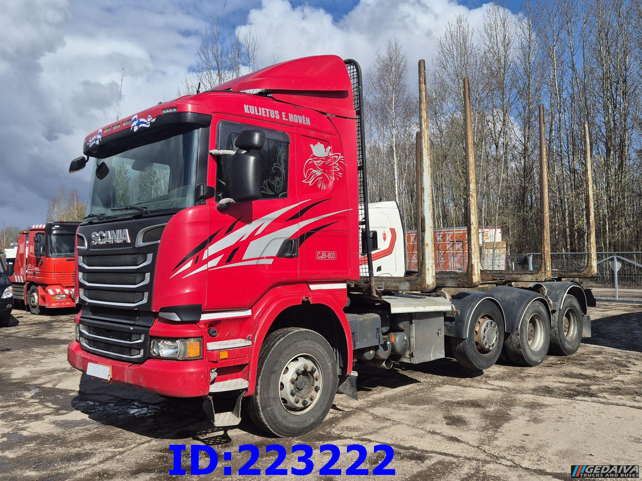 SCANIA R620 - 8x4 - Steering axle - شاحنة قطع الأشجار: صورة 1 SCANIA R620 - 8x4 - Steering axle - شاحنة قطع الأشجار: صورة 1