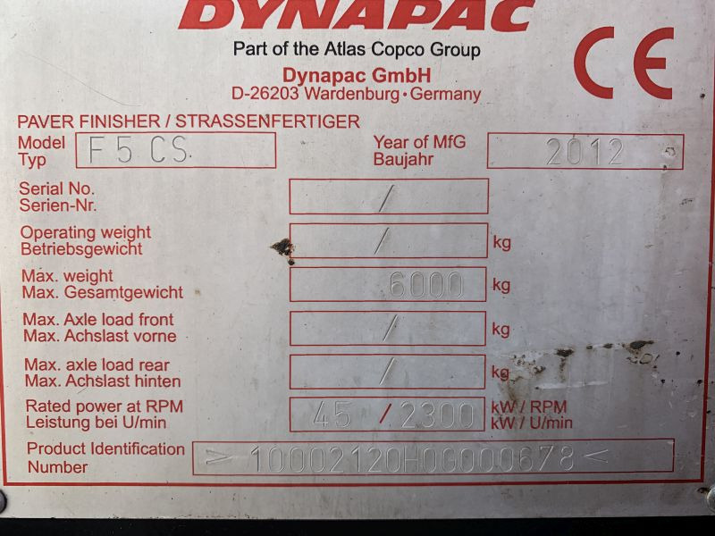 راصف أسفلت Dynapac F 5 CS (110325): صورة 7 راصف أسفلت Dynapac F 5 CS (110325): صورة 7