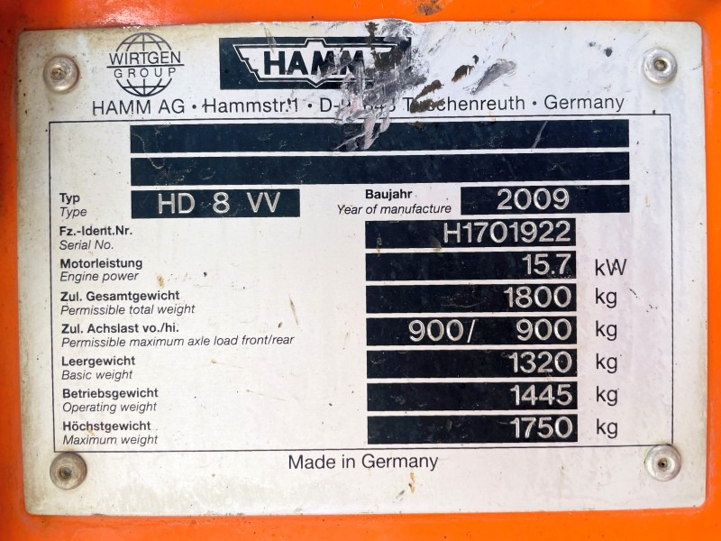 Hamm HD8 VV (3821) - رَصَّاص الطرق: صورة 3 Hamm HD8 VV (3821) - رَصَّاص الطرق: صورة 3