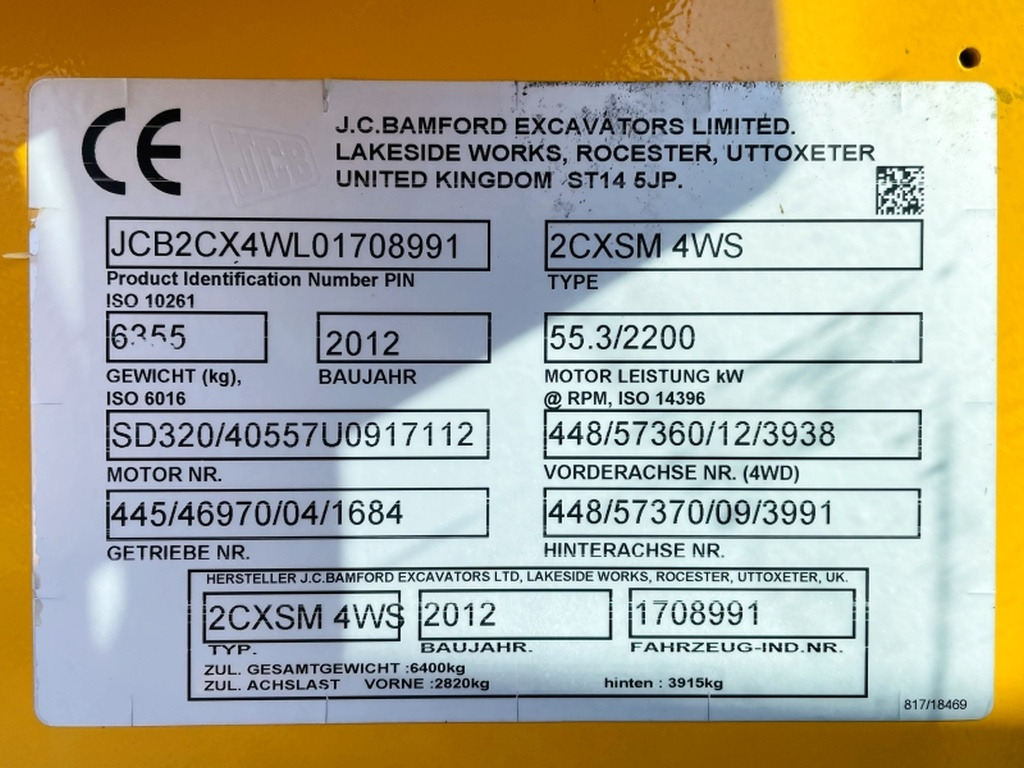 JCB 2CX SM 4WS (4001) - لودر ذو محراث خلفي/ باكهو: صورة 5 JCB 2CX SM 4WS (4001) - لودر ذو محراث خلفي/ باكهو: صورة 5