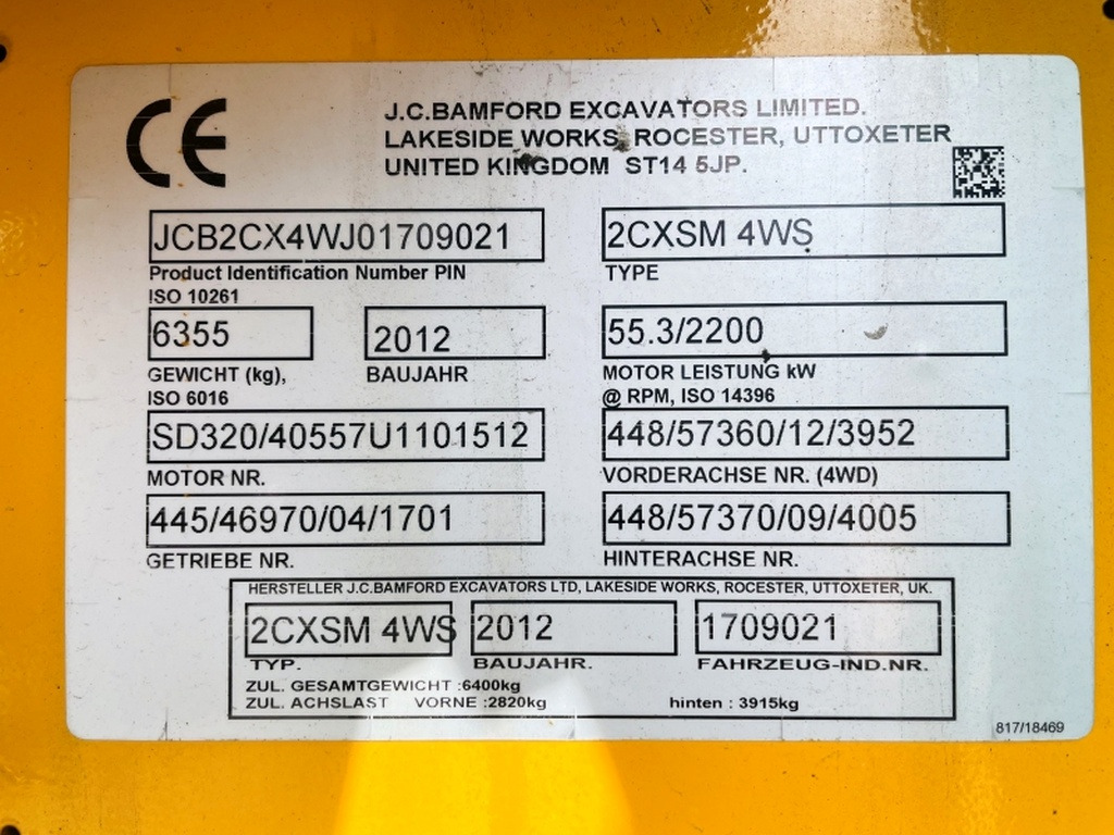 JCB 2CX SM 4WS (4003) - لودر ذو محراث خلفي/ باكهو: صورة 3 JCB 2CX SM 4WS (4003) - لودر ذو محراث خلفي/ باكهو: صورة 3