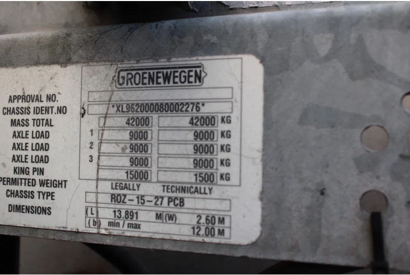 نصف مقطورة بصندوق مغلق Groenewegen 3x BPW +3 TONS lift: صورة 17