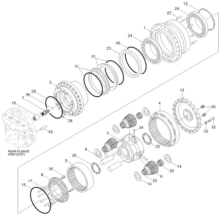 Hyundai 412B1001-0000 - محرك السفر - آلات الإنشاء: صورة 1 Hyundai 412B1001-0000 - محرك السفر - آلات الإنشاء: صورة 1