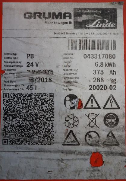 GRUMA 24 Volt 3 PzS 375 Ah - بطارية: صورة 5 GRUMA 24 Volt 3 PzS 375 Ah - بطارية: صورة 5