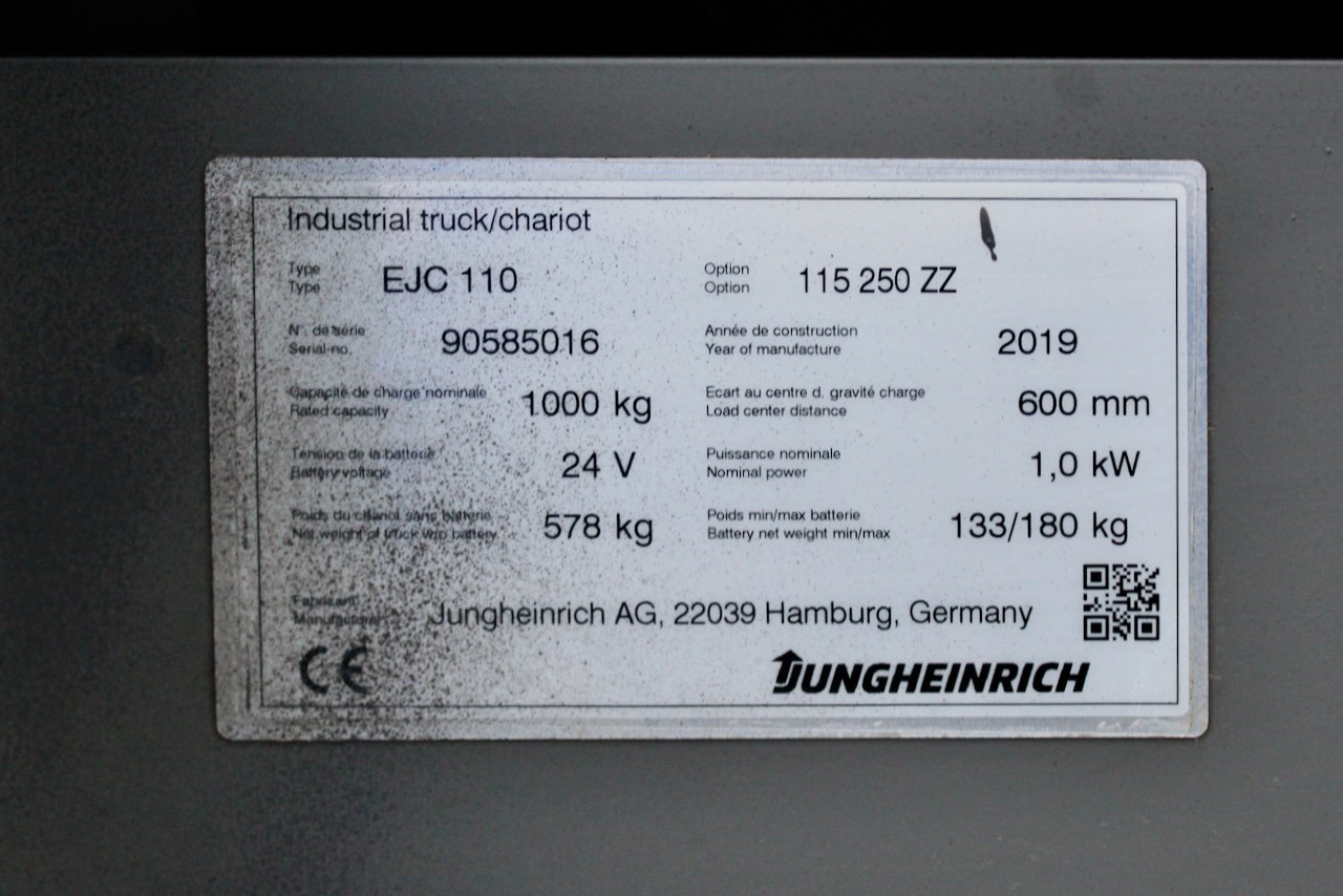 آلة تكديس Jungheinrich EJC 110 250 ZZ: صورة 8 آلة تكديس Jungheinrich EJC 110 250 ZZ: صورة 8