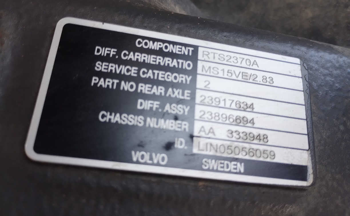Volvo Rear axle differential LIFTING AXLE FH 500 FH 550 8x4 6x4 RTS2370A MS15VE 2.83 - المحور و قطع الغيار: صورة 4 Volvo Rear axle differential LIFTING AXLE FH 500 FH 550 8x4 6x4 RTS2370A MS15VE 2.83 - المحور و قطع الغيار: صورة 4