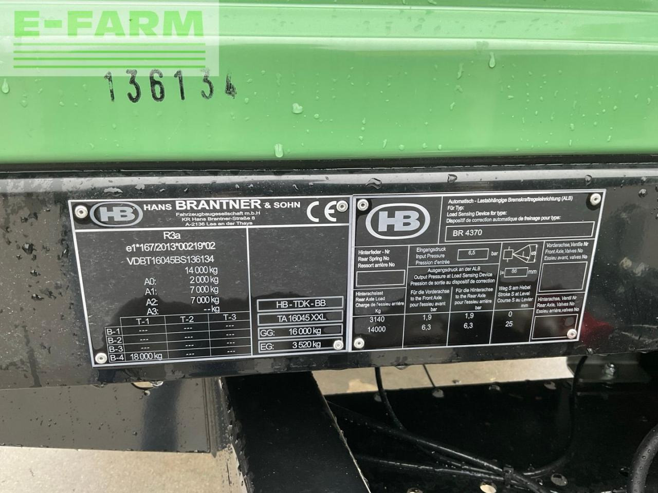 مقطورة قلابة زراعية/ شاحنة قلابة Brantner TA 16045 XXL: صورة 9