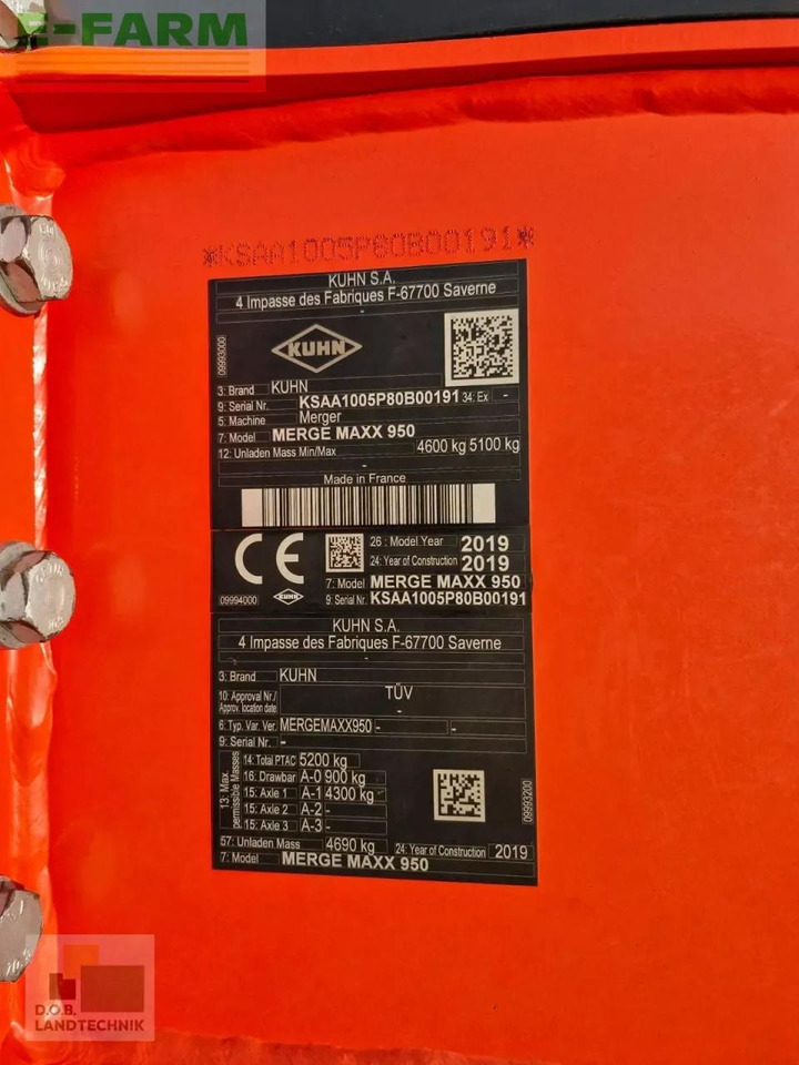 نشارة الدريس/ شوكة جرف Kuhn merge maxx 950 bandschwader: صورة 8