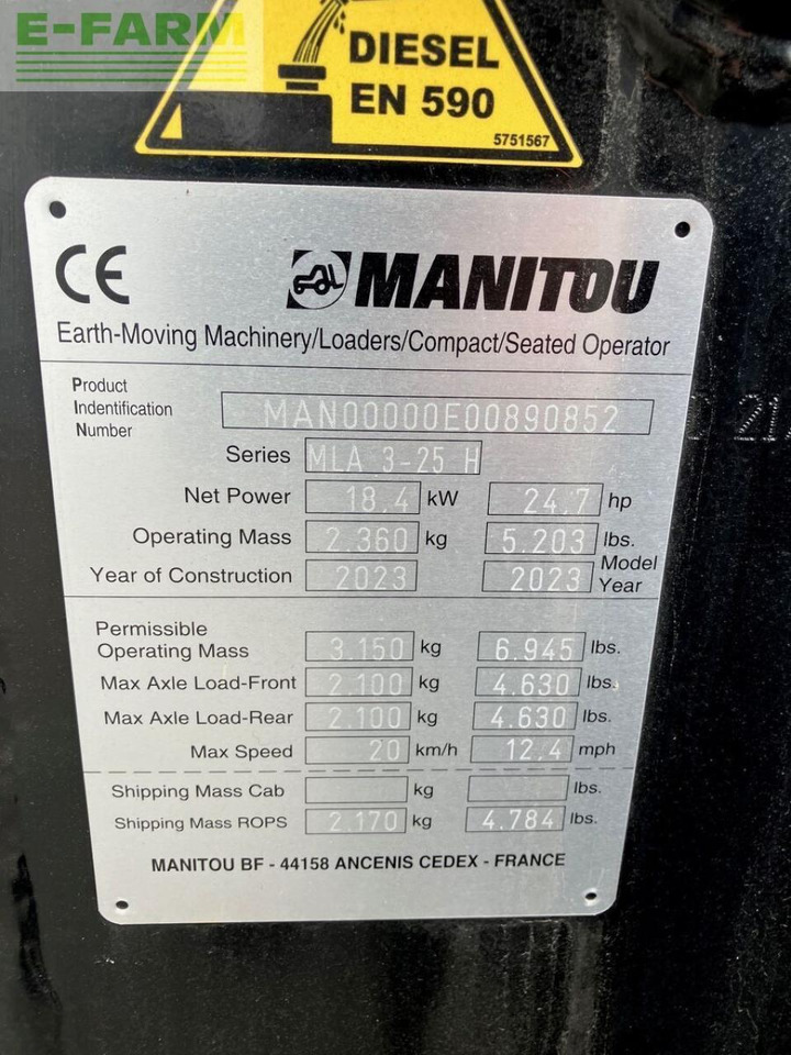 لودر مفصلي صغير Manitou manitou mla 3-25: صورة 13