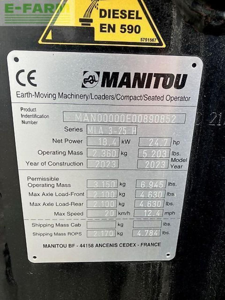 لودر مفصلي صغير Manitou mla 3-25: صورة 13